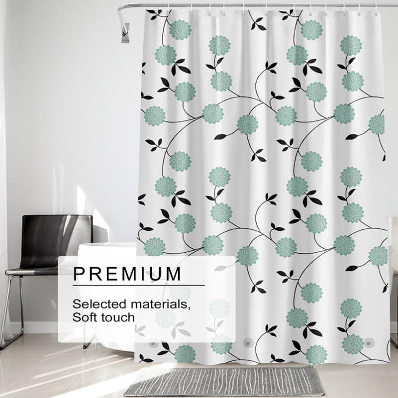 TIKABC Shower Curtain Liner, 4G PEVA Shower Liner, Plastic Waterproof Shower Curtains, 72x72 inch with Grommet Holes 3 Magnetic Weights - Image 2